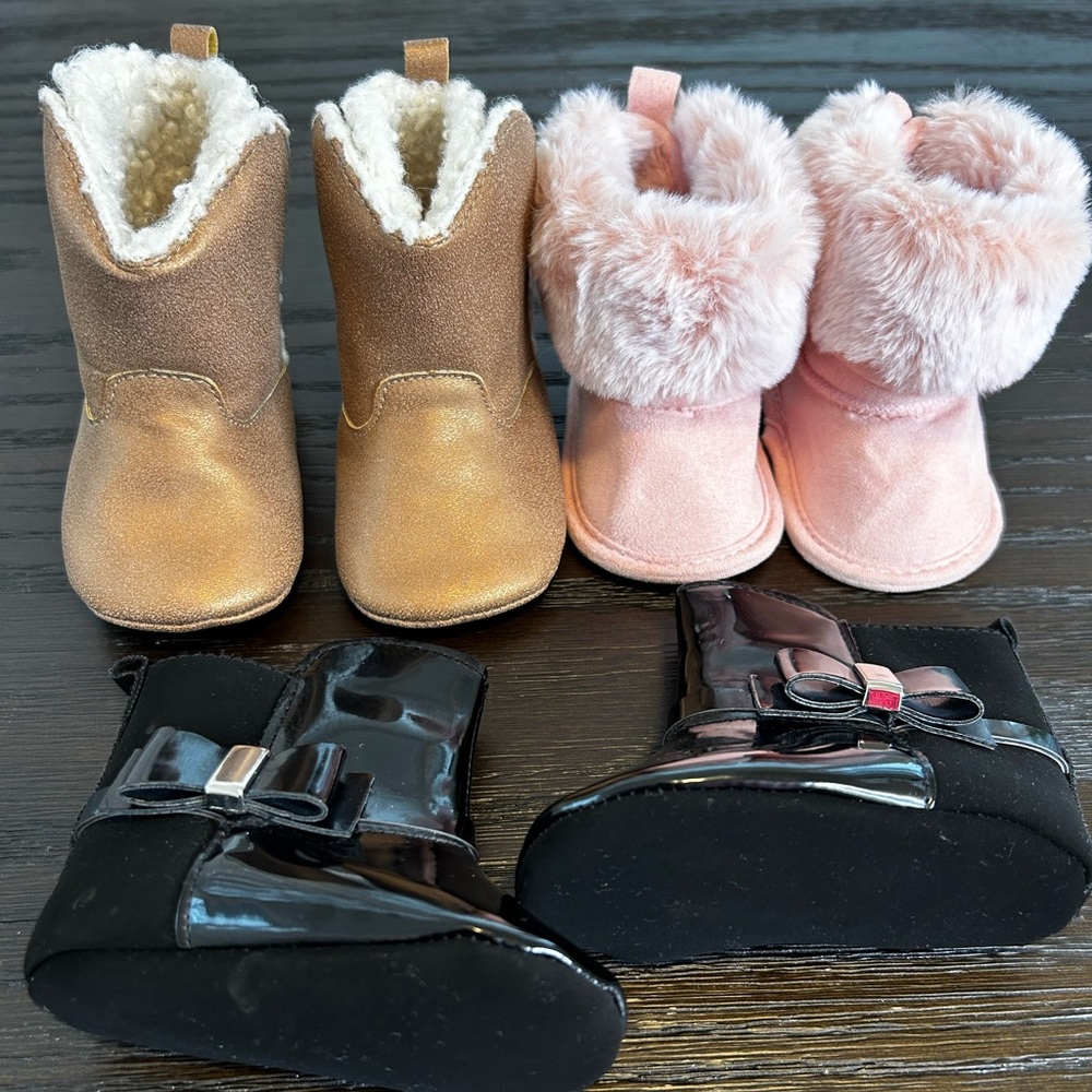 Baby Girl 3-6 Month Boot Lot